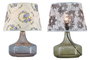 DKD Home Decor Lámpara de Sobremesa de Cristal con Flores, Pack de 2 unidades