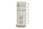 DKD Home Decor Set de Café COOK WITH LOVE de 4 Piezas