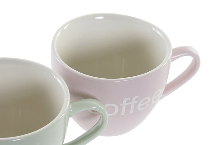 Cafe Scandi DKD Home Decor Verde Rosa 7.5 x 7.5 x 10 cm Set de 6
