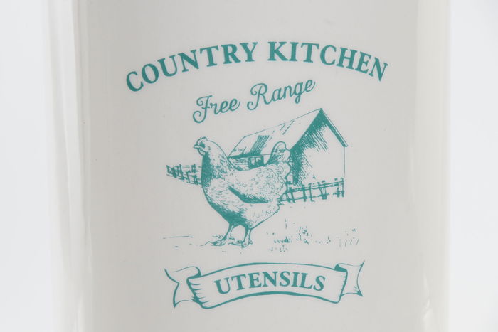 DKD Home Decor Bote Utensilios Blanco Verde 12.5 x 17.5 x 12.5 cm