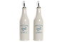 DKD Home Decor Aceitera Vinagrera Alpino, Blanco Turquesa 6.1 x 23 x 6.1 cm Set de 2