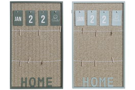 DKD Home Decor Memo Fotos MDF PP 30X3X50 con Calendario Surtido de 2 Unidades
