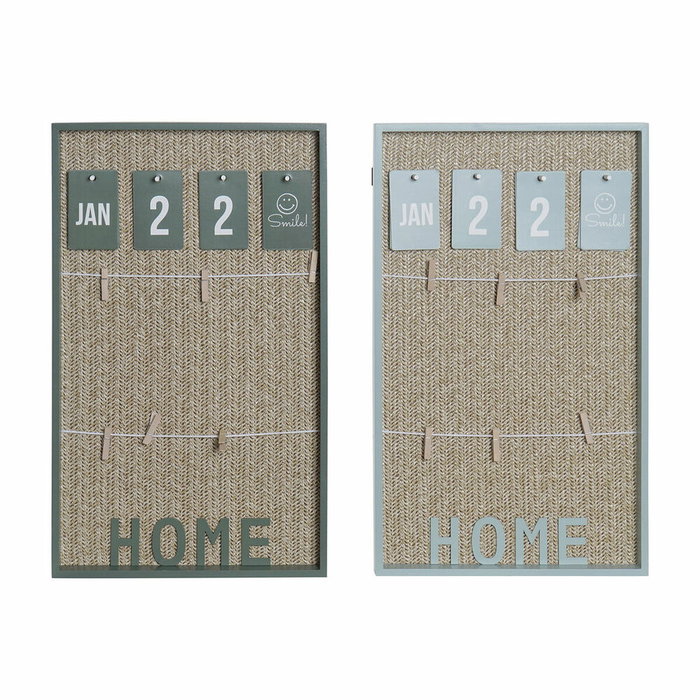 DKD Home Decor Memo Fotos MDF PP 30X3X50 con Calendario Surtido de 2 Unidades