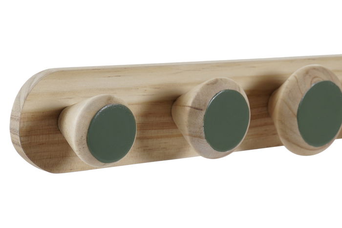 DKD Home Decor Perchero Pared Tropical 2 Unidades Verde Menta Verde Oscuro 48 x 6 x 7.5 cm