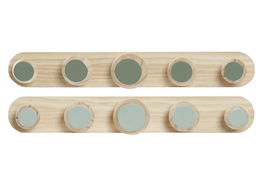 DKD Home Decor Perchero Pared Tropical 2 Unidades Verde Menta Verde Oscuro 48 x 6 x 7.5 cm