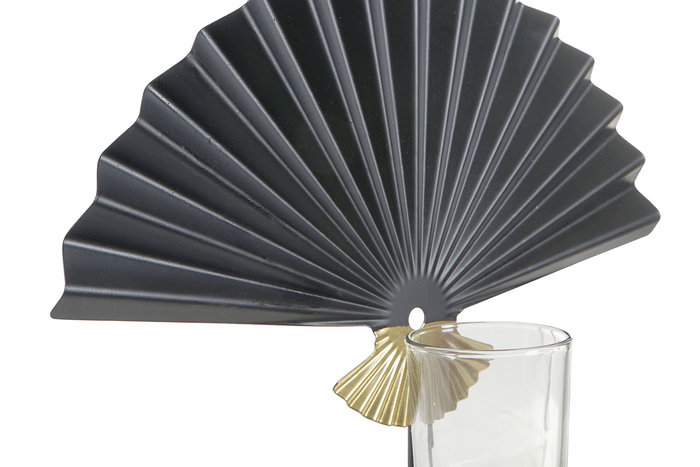 DKD Home Decor Portavelas Oriental 9 x 35 x 35 cm Negro Terracota Dorado Hierro Cristal (2 Unidades)