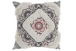 DKD Home Decor Cojin Colonial Blanco Negro Poliester 10 x 45 x 45 cm