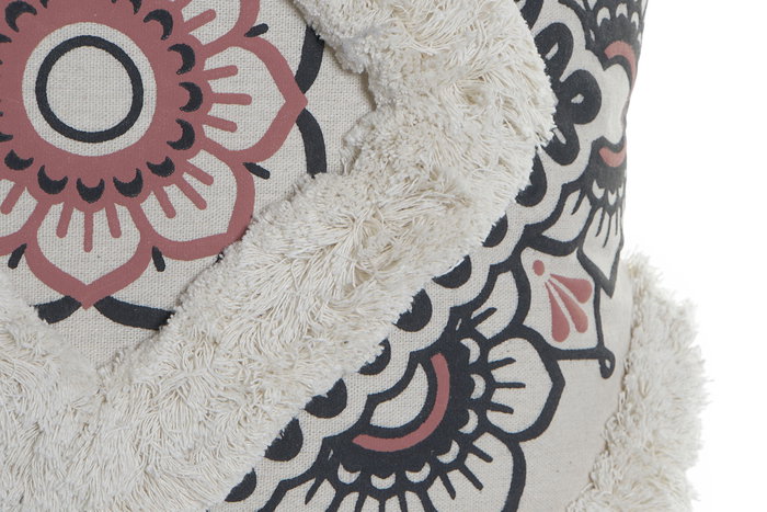 DKD Home Decor Cojin Colonial Blanco Negro Poliester 10 x 45 x 45 cm