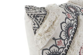 DKD Home Decor Cojin Colonial Blanco Negro Poliester 10 x 45 x 45 cm