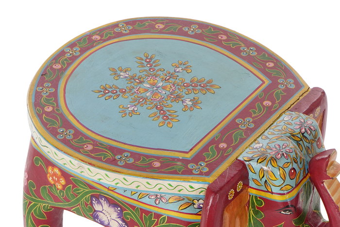 Mesita Auxiliar Indio DKD Home Decor Multicolor Marron 35 x 35 x 46 cm Mesita Auxiliar Indio DKD Home Decor Multicolor Marron 35 x 35 x 46 cm