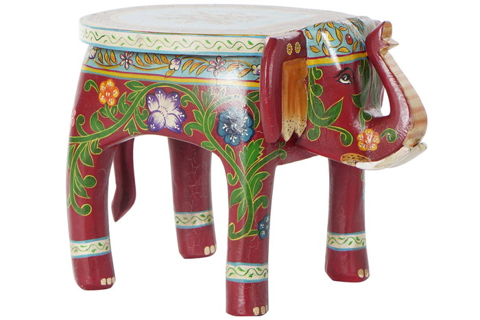 Mesita Auxiliar Indio DKD Home Decor Multicolor Marron 35 x 35 x 46 cm Mesita Auxiliar Indio DKD Home Decor Multicolor Marron 35 x 35 x 46 cm