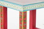DKD Home Decor Rk 2021 Mesita Auxiliar Indio Natural Multicolor Mango Acrilico Pintado a Mano 30 x 45 x 45 cm Set de 2