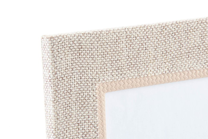 DKD Home Decor Marco de Foto Tradicional 13x18 Beige Lino 1.6 x 24 x 19 cm