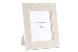 DKD Home Decor Marco de Foto Tradicional 13x18 Beige Lino 1.6 x 24 x 19 cm