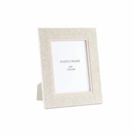 DKD Home Decor Marco de Fotos de Lino 13x18 cm Beige