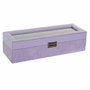 DKD Home Decor Relojero de PU y Cristal Lila para 6 Relojes