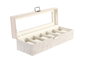DKD Home Decor Relojero de PU y Cristal Lila para 6 Relojes