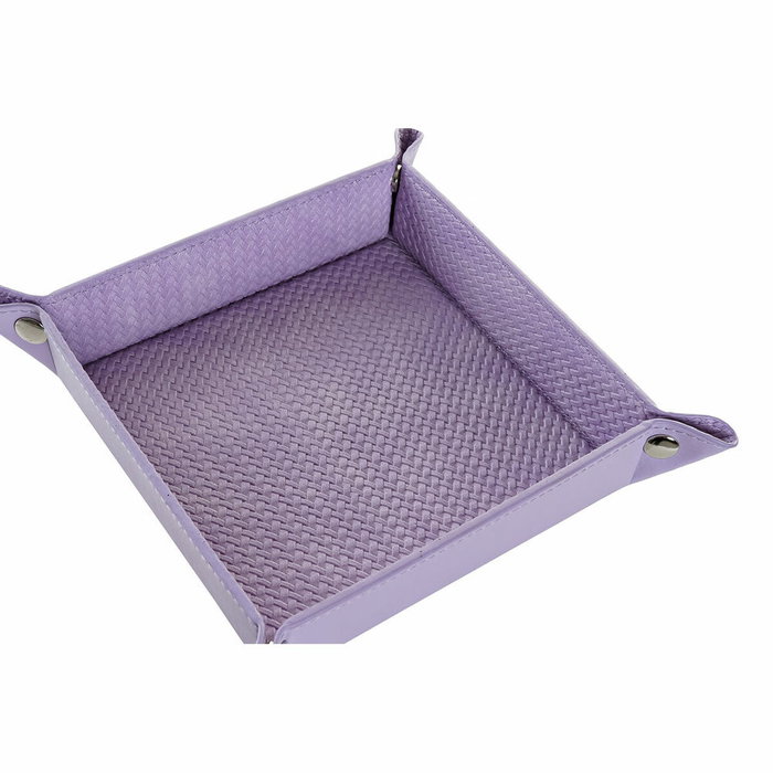 DKD Home Decor Bandeja Vaciapollillos PU 20x20x4 Lila DKD Home Decor Bandeja Vaciapollillos PU 20x20x4 Lila