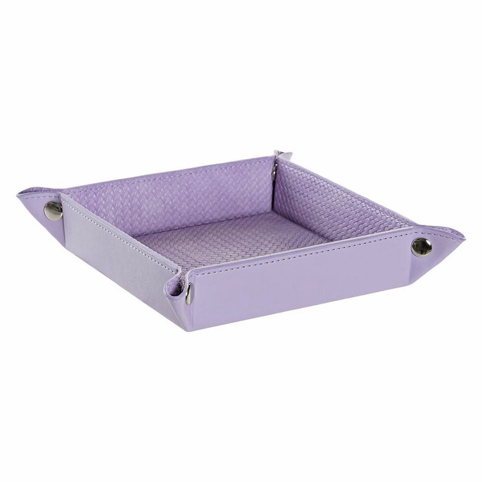 DKD Home Decor Bandeja Vaciapollillos PU 20x20x4 Lila DKD Home Decor Bandeja Vaciapollillos PU 20x20x4 Lila