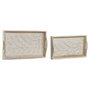 DKD Home Decor Set de 2 Bandejas de Mango Diseño Ramas Acabado Decape