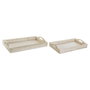 DKD Home Decor Set de 2 Bandejas de Mango Diseño Ramas Acabado Decape