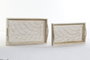 DKD Home Decor Set de 2 Bandejas de Mango Diseño Ramas Acabado Decape