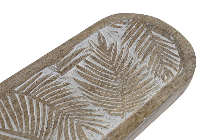 DKD Home Decor Centro de Mesa de Mango con Hojas Naturales