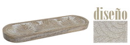 DKD Home Decor Centro de Mesa de Mango con Hojas Naturales
