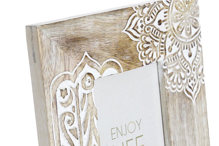 DKD Home Decor Marco de Foto Hamsa Indio 10x15cm Marrón Mango 25.5 x 20 x 2 cm