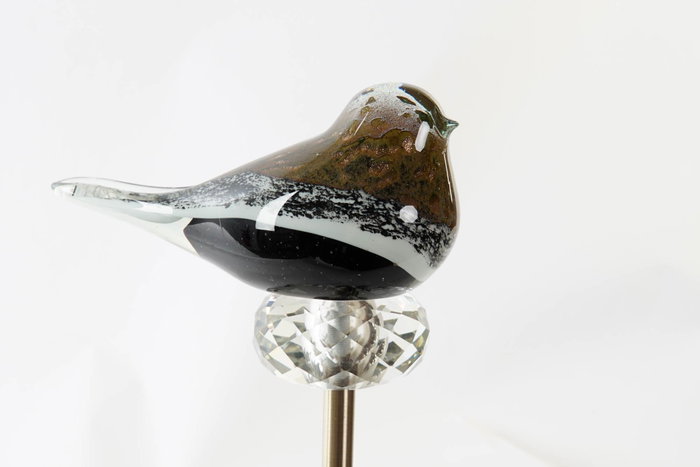 DKD Home Decor Figura de Pájaro Tricolor en Cristal y Mármol