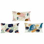 DKD Home Decor Set de 3 Cojines Abstractos Bubbles de Algodón y Lino