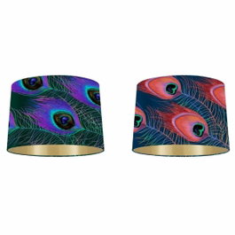 DKD Home Decor Pantallas de Poliéster PEACOCK Surtido de 2 Unidades Verde y Lila