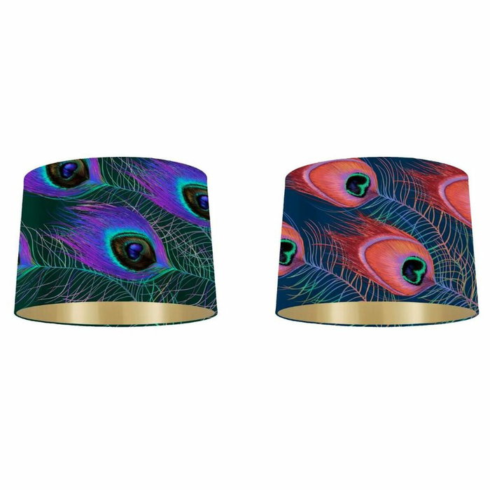 DKD Home Decor Pantallas de Poliéster PEACOCK Surtido de 2 Unidades Verde y Lila DKD Home Decor Pantallas de Poliéster PEACOCK Surtido de 2 Unidades Verde y Lila