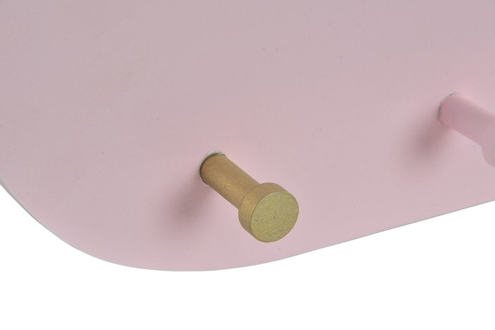 DKD Home Decor Set de 2 Percheros de Madera Diseño Cisne Blanco y Rosa Palo