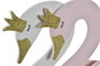 DKD Home Decor Set de 2 Percheros de Madera Diseño Cisne Blanco y Rosa Palo