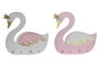 DKD Home Decor Perchero Swan Blanco Rosa Palo 4 x 38.5 x 40 cm (2 Unidades)