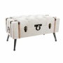 DKD Home Decor Descalzadora de Lino y MDF Beige