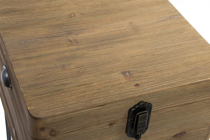 DKD Home Decor Mesita Auxiliar Soho Loft Madera Metal 51 x 74 x 49 cm
