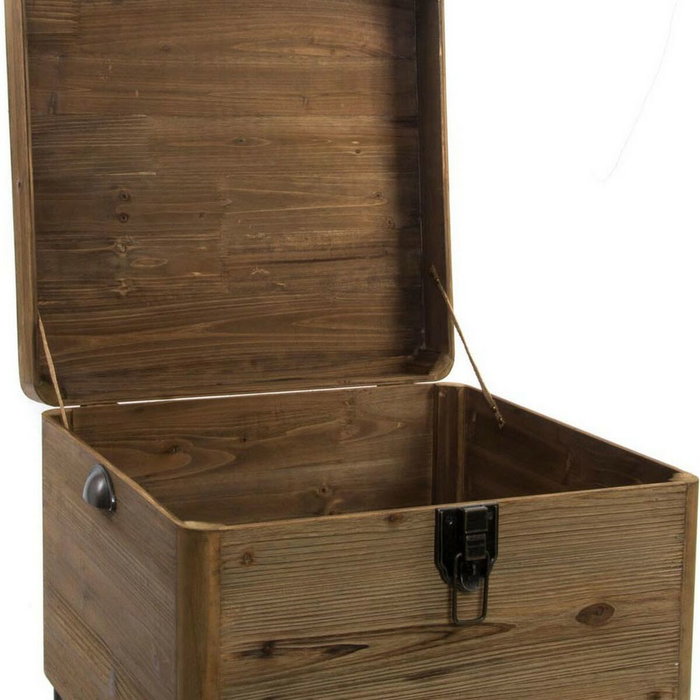 DKD Home Decor Mesita Auxiliar SOHO con Baúl Natural