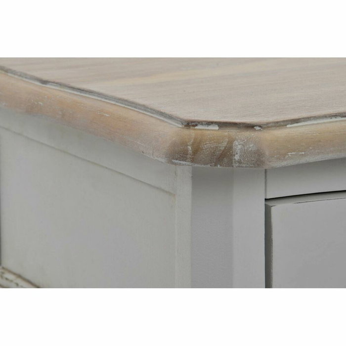 DKD Home Decor Mesita de Noche de Madera 48x35x69 Blanco y Natural