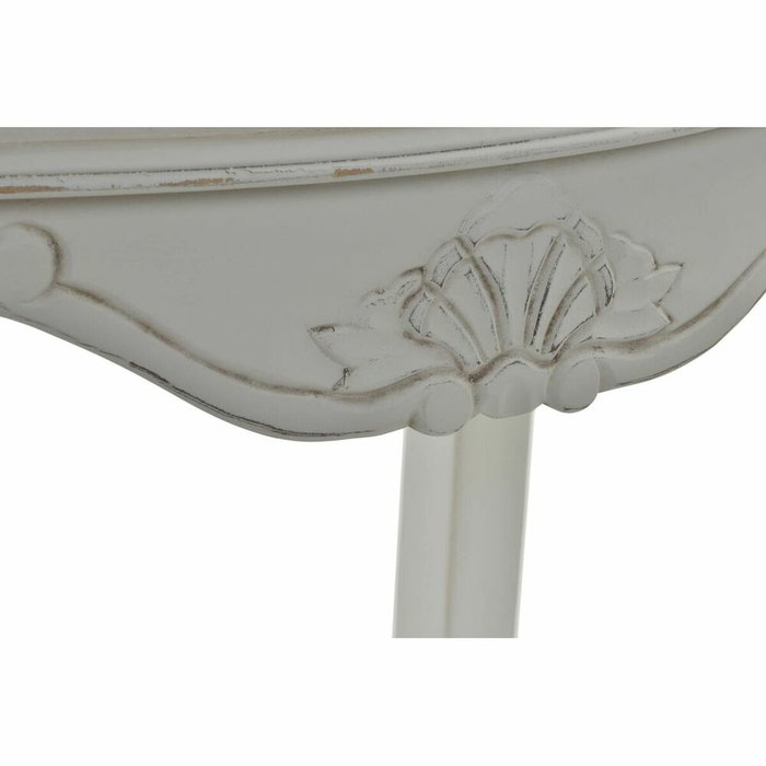 DKD Home Decor Mesita de Noche de Madera 48x35x69 Blanco y Natural