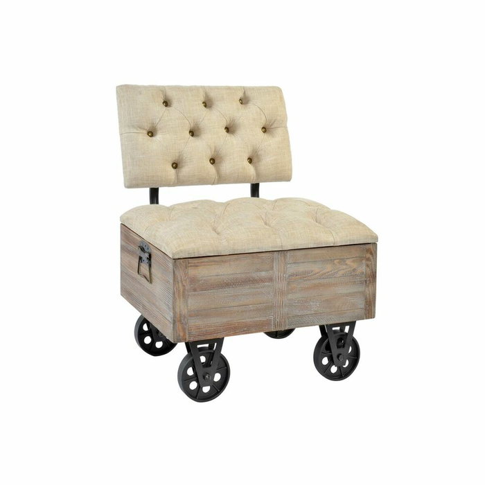 DKD Home Decor Descalzadora Abeto Poliéster 61x51x77 con Ruedas