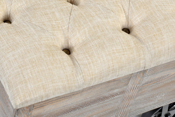 DKD Home Decor Descalzadora Abeto Poliéster 61x51x77 con Ruedas
