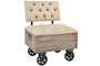 DKD Home Decor Descalzadora Abeto Poliéster 61x51x77 con Ruedas