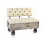 DKD Home Decor Descalzadora de Abeto y Poliéster con Ruedas