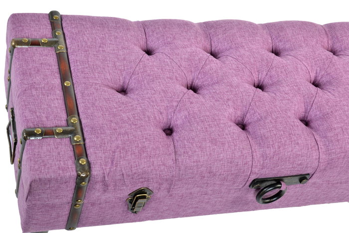 DKD Home Decor Descalzadora Chic Fucsia Poliester Metal MDF 102 x 40.5 x 42 cm