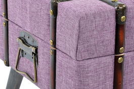 DKD Home Decor Descalzadora Chic Fucsia Poliester Metal MDF 102 x 40.5 x 42 cm