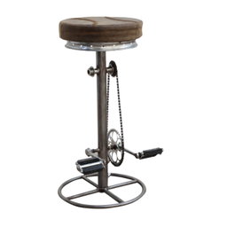 DKD Home Decor Taburete Vintage Marron Metal y Cuero 44 x 82 x 41 cm