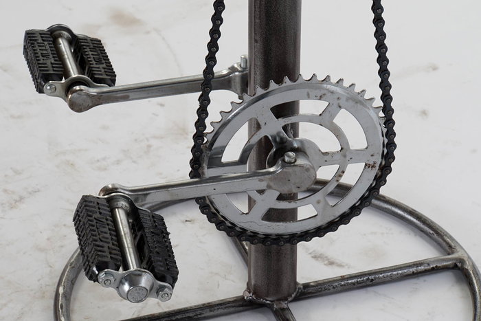 DKD Home Decor Taburete Vintage Marron Metal y Cuero 44 x 82 x 41 cm