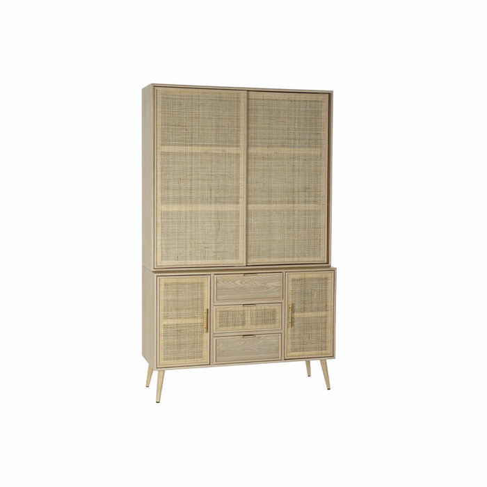 DKD Home Decor Vitrina Rejilla Natural en Paulownia y MDF
